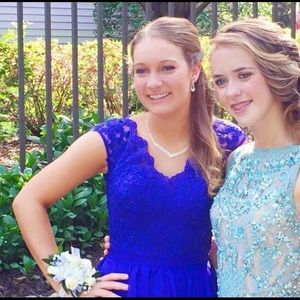 Purple Lace Prom Dress